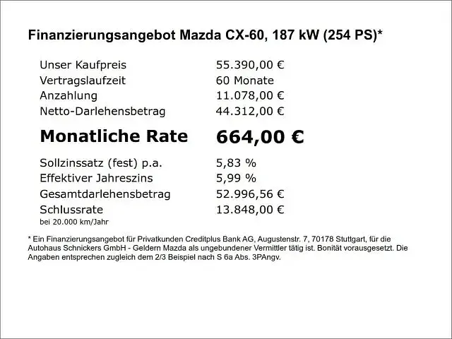 Neu Mazda CX-60 Homura-Line 254 PS (186 kW) 2026 SUV
