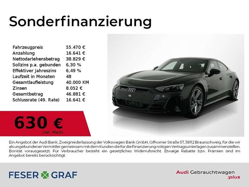 Mythosschwarz metallic Gebraucht 2023 Audi e-tron GT quattro Comfort Limousine | 55.470 € - Bild 1/2