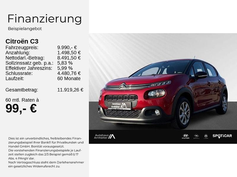 Usata Citroën C3 PureTech 82 CV (60 kW) 2019 Rosso Utilitaria