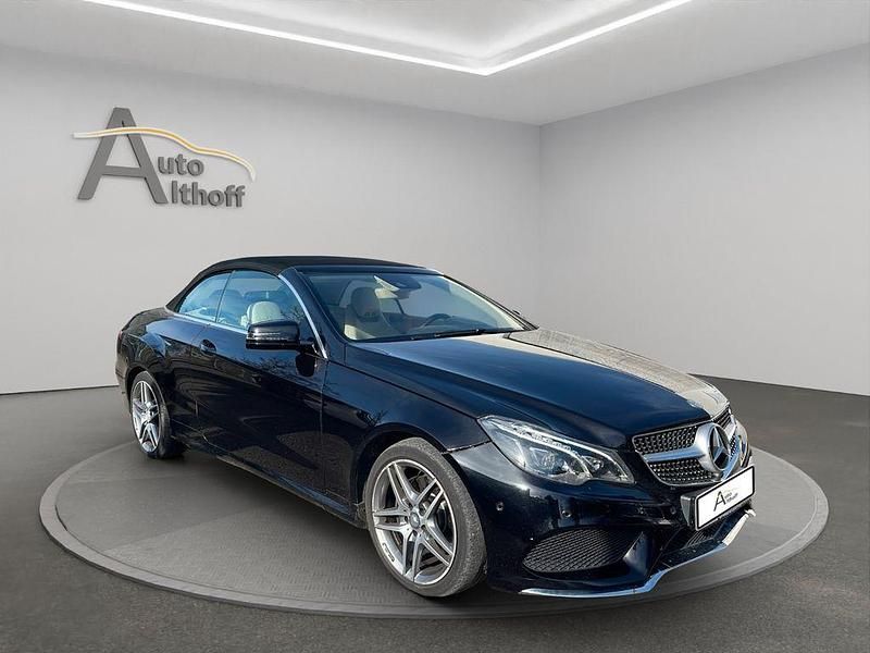 Schwarz Gebraucht 2015 Mercedes E220 AMG line Cabrio | 15.500 € (Superpreis) - Bild 1/4