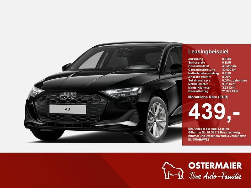 Schwarz Neu 2025 Audi A3 Sportback Advanced Limousine | 35.480 € (Fairer Preis) - Bild 1/4