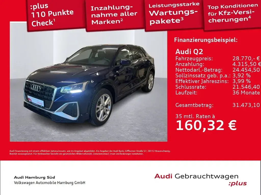 Gebraucht Audi Q2 S-Line 150 PS (110 kW) 2025 Navarrablau metallic SUV