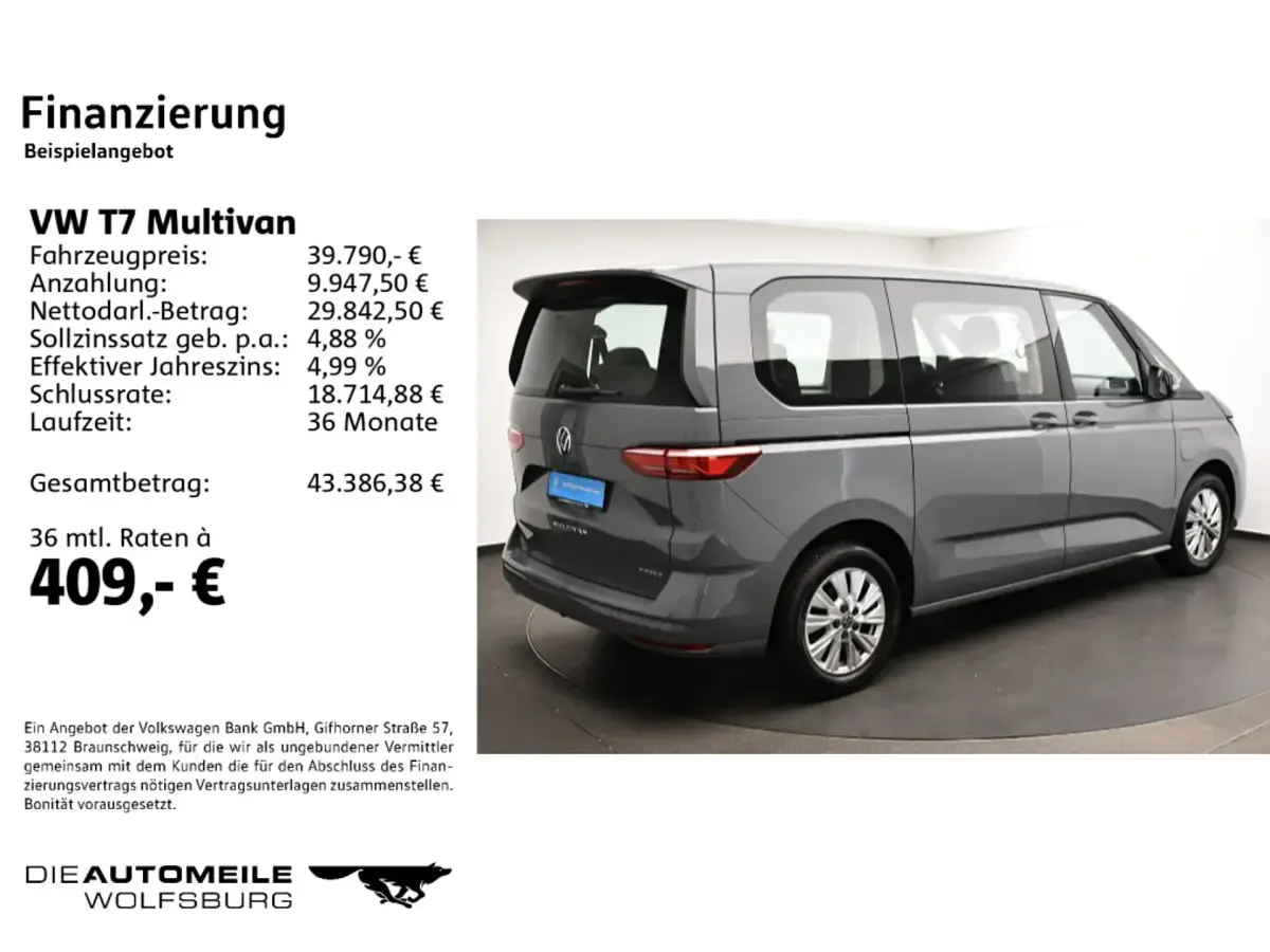 Gebraucht VW Multivan Basis 150 PS (110 kW) 2022 Grau Van / Kleinbus