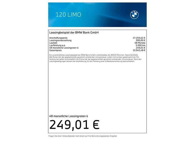 Gebraucht BMW 120 170 PS (125 kW) 2025 Black sapphire metallic Kleinwagen