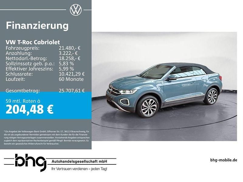 Blau Gebraucht 2022 VW T-Roc Style SUV | 21.480 € (Fairer Preis) - Bild 1/4