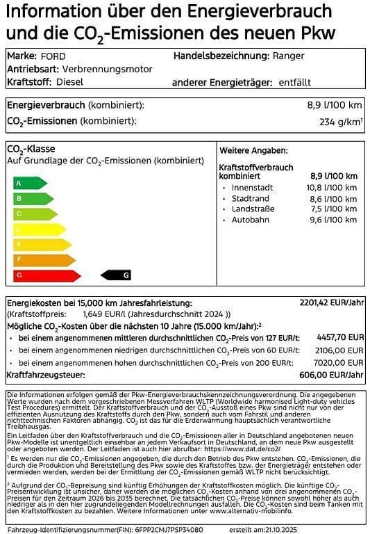 Orange Neu 2025 Ford Ranger Wildtrack Abholung | 57.850 € (Etwas zu teuer) - Bild 1/1