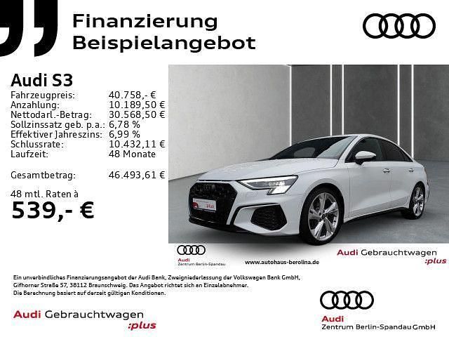 Gletscherweiß metallic Gebraucht 2024 Audi S3 Ambiente Limousine | 40.758 € (Guter Preis) - Bild 1/4