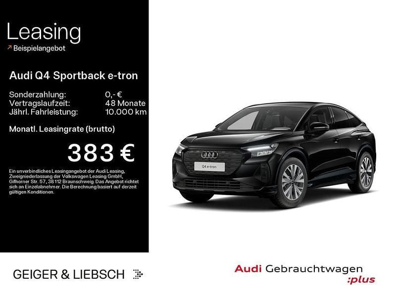 Schwarz Gebraucht 2025 Audi Q4 Sportback e-tron Advanced SUV | 42.999 € (Superpreis) - Bild 1/4