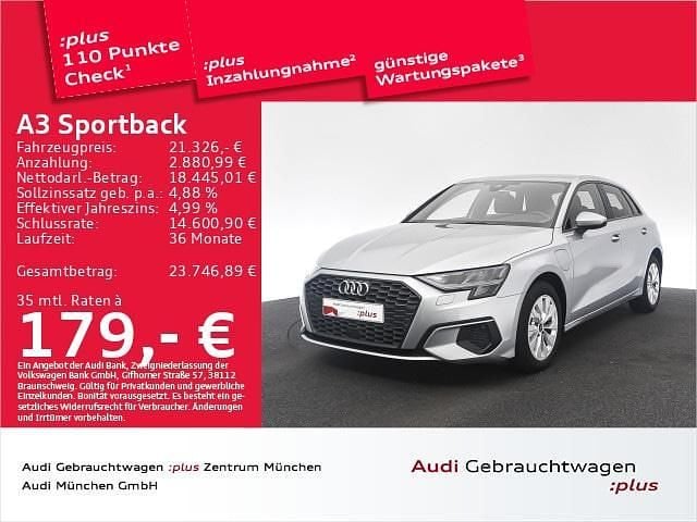 Florettsilber metallic Gebraucht 2023 Audi A3 Sportback e-tron Kleinwagen | 21.326 € (Superpreis) - Bild 1/2