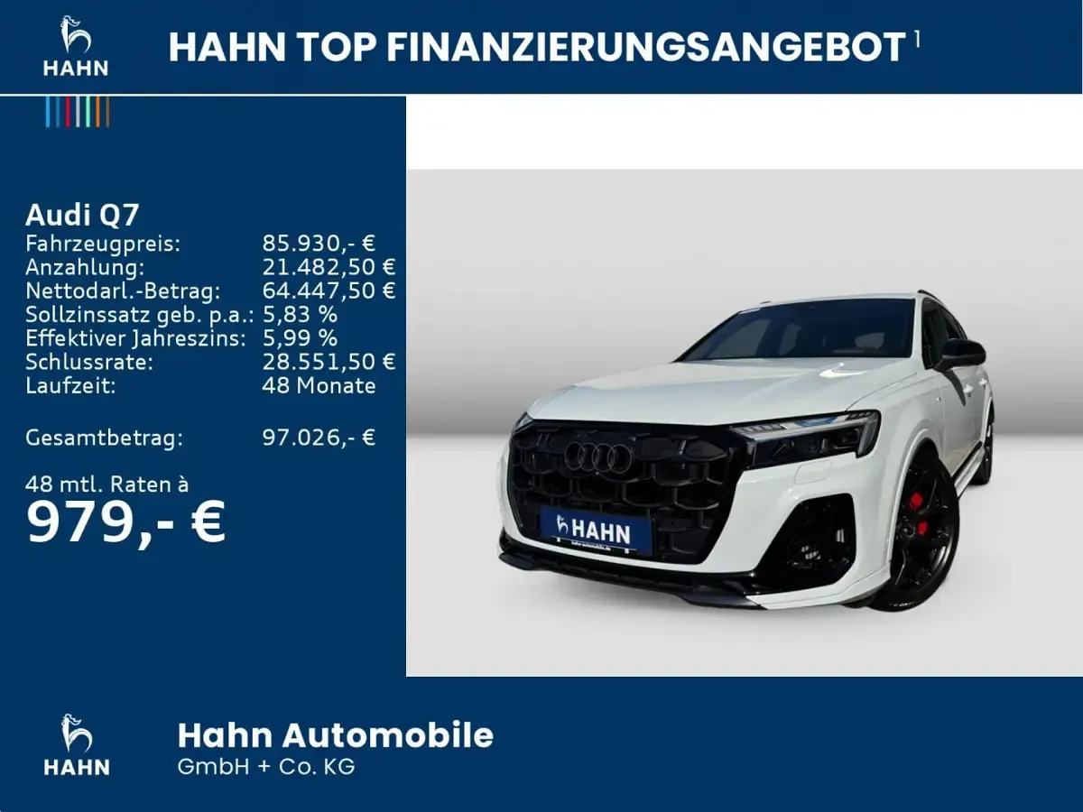 Gebraucht Audi Q7 S-Line 490 PS (360 kW) 2025 Gletscherweiß metallic SUV