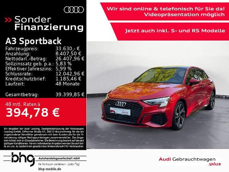 Tangorot metallic Gebraucht 2021 Audi A3 Ambiente Limousine | 33.630 € - Bild 1/4