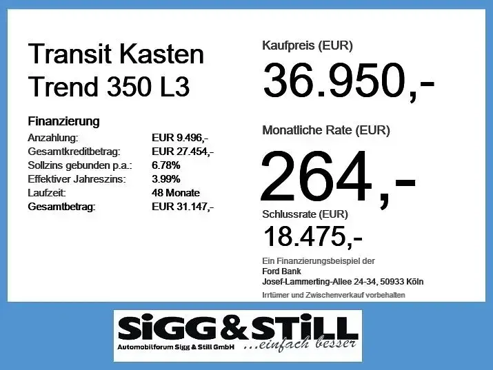 Neu Ford Transit Trend 165 PS (121 kW) 2026 Frostweiß Van / Kleinbus