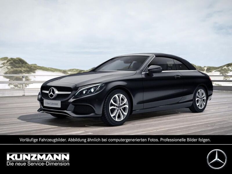 Obsidianschwarz metallic Gebraucht 2018 Mercedes C200 Cabrio | 27.000 € (Guter Preis) - Bild 1/4
