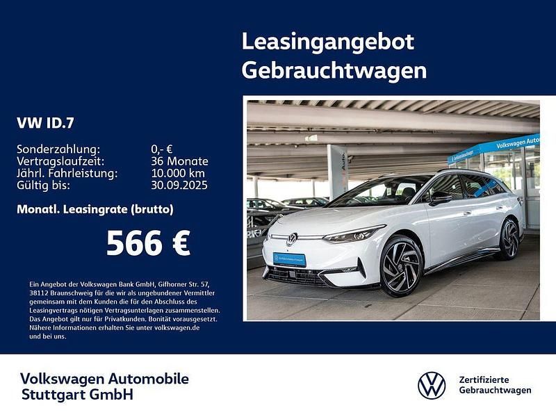 Gletscherweiß metallic Gebraucht 2024 VW ID.7 Pro Limousine | 47.330 € - Bild 1/4