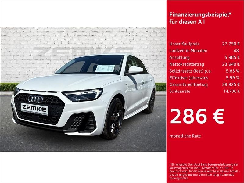 Weiss Gebraucht 2024 Audi A1 Sportback S-Line Kleinwagen | 27.750 € (Teuer) - Bild 1/4