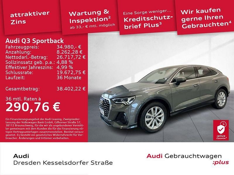 Chronosgrau metallic Gebraucht 2024 Audi Q3 Sportback Basis SUV | 34.980 € (Fairer Preis) - Bild 1/4