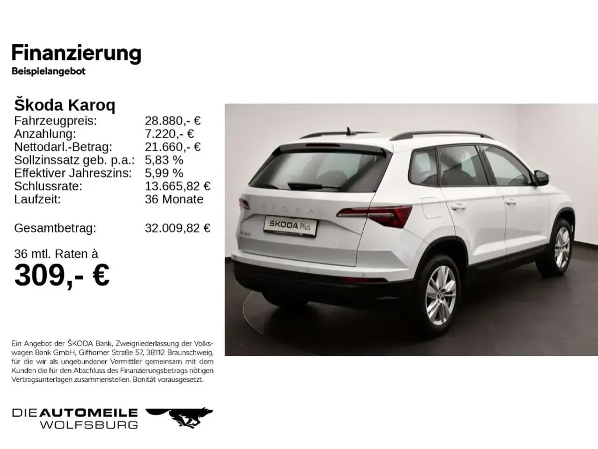 Gebraucht Skoda Karoq Selection 150 PS (110 kW) 2025 Moonweiss metallic SUV
