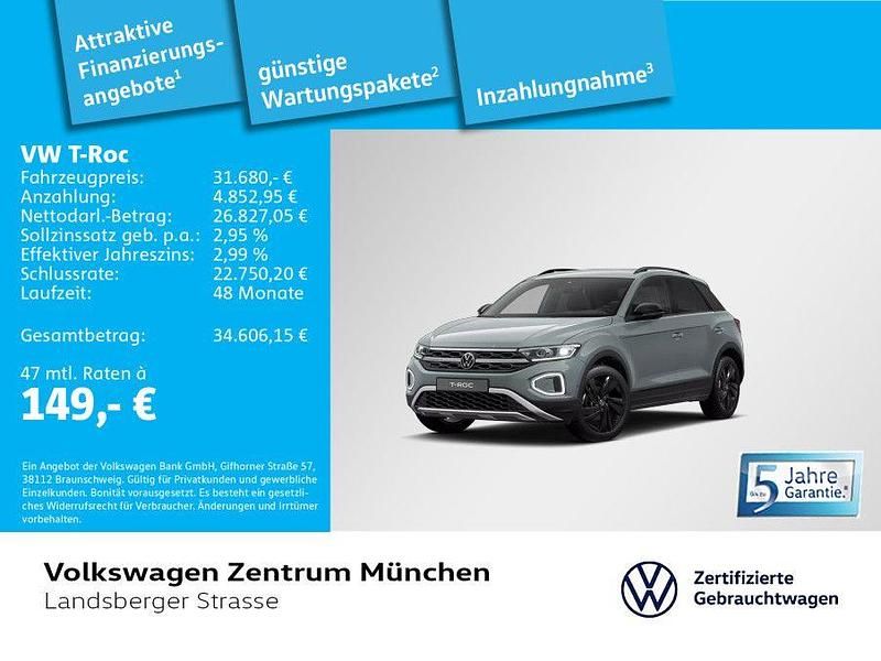 Blau Gebraucht 2025 VW T-Roc Style SUV | 31.680 € (Superpreis) - Bild 1/2