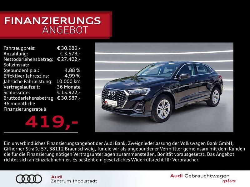 Mythosschwarz metallic Gebraucht 2022 Audi Q3 Sportback Design SUV | 30.980 € (Fairer Preis) - Bild 1/3