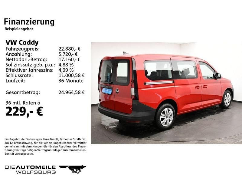 Gebraucht VW Caddy Maxi Basis 114 PS (83 kW) 2022 Rot Van / Kleinbus