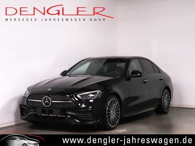 Obsidianschwarz metallic Gebraucht 2023 Mercedes C300 AMG line Limousine | 49.790 € (Teuer) - Bild 1/4