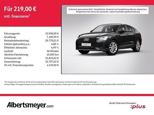 Mythosschwarz metallic Gebraucht 2024 Audi Q3 Sportback S-Line SUV | 35.960 € (Superpreis) - Bild 1/4