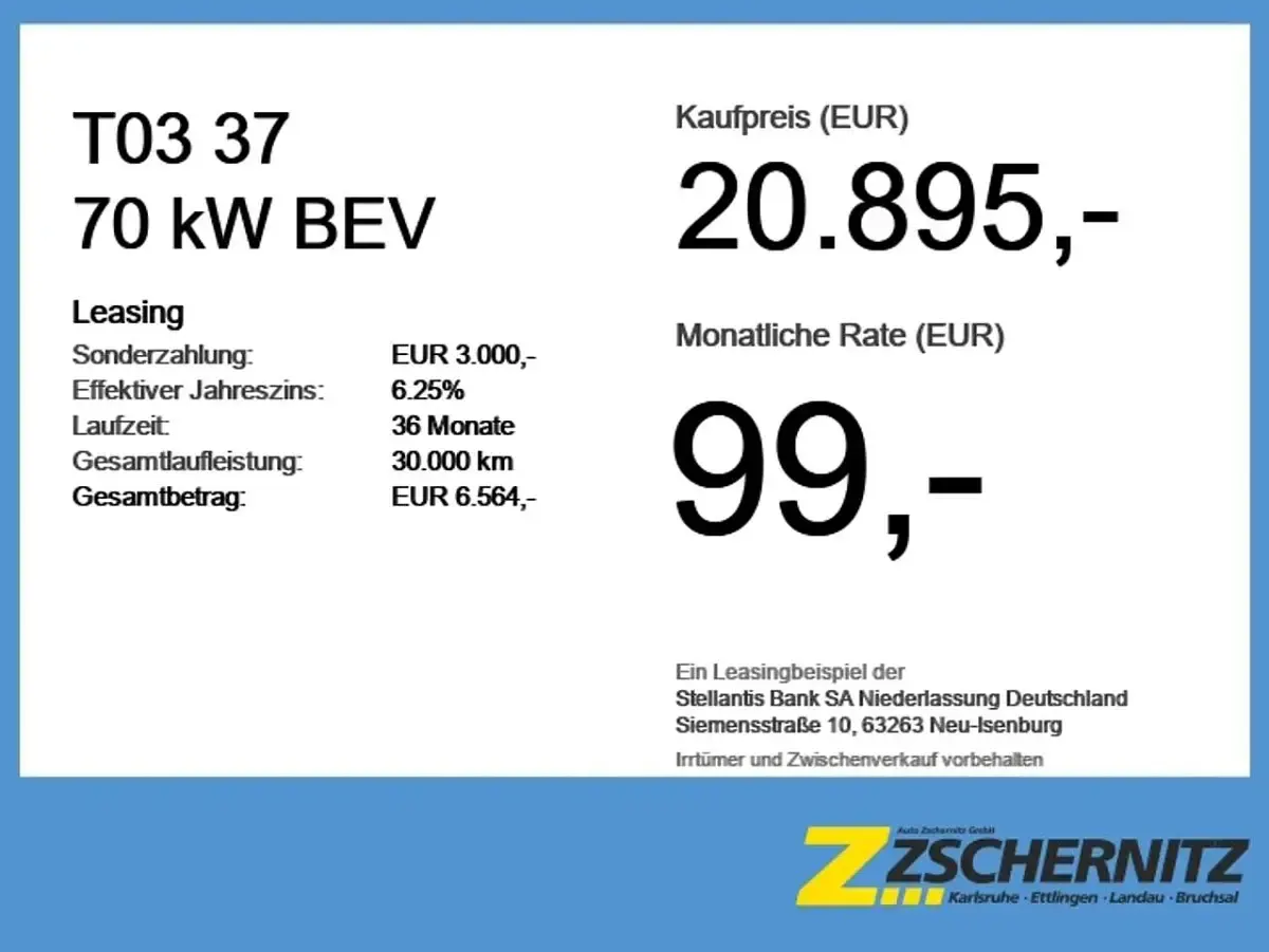 Neu Leapmotor T03 69 kW (95 PS) 2026 Carribean blue Kleinwagen