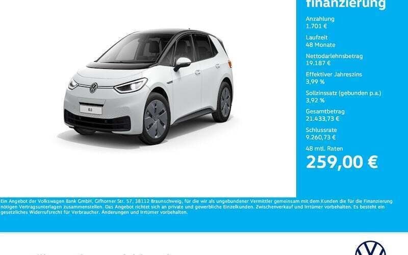 Weiß Gebraucht 2021 VW ID.3 Pro Performance Kleinwagen | 20.888 € (Fairer Preis) - Bild 1/4