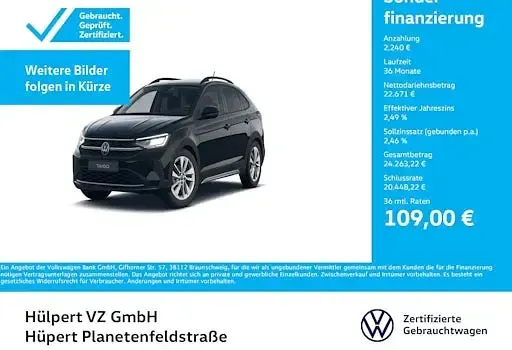 Gebraucht VW Taigo Goal 150 PS (110 kW) 2025 Deep black perleffekt SUV