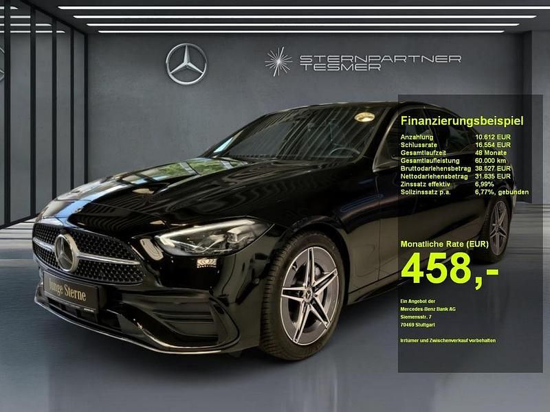 Schwarz Gebraucht 2024 Mercedes C220 AMG Limousine | 40.411 € (Fairer Preis) - Bild 1/3