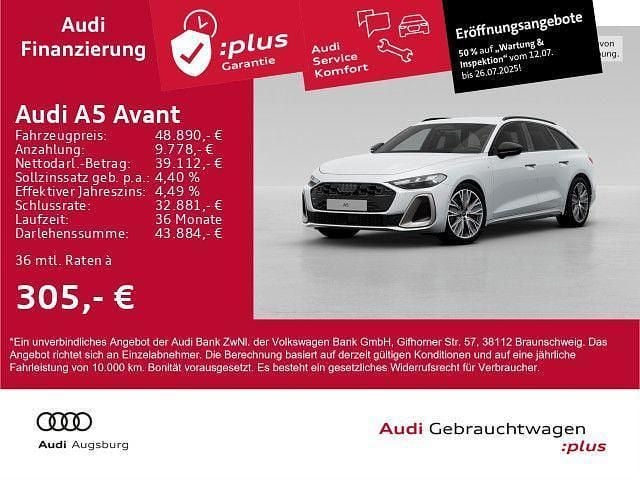 Gletscherweiß metallic Gebraucht 2025 Audi A5 S-Line Coupé | 48.890 € - Bild 1/4