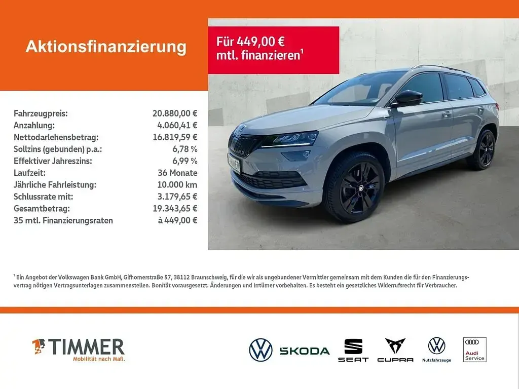 Gebraucht Skoda Karoq SportLine 150 PS (110 kW) 2019 Grau SUV
