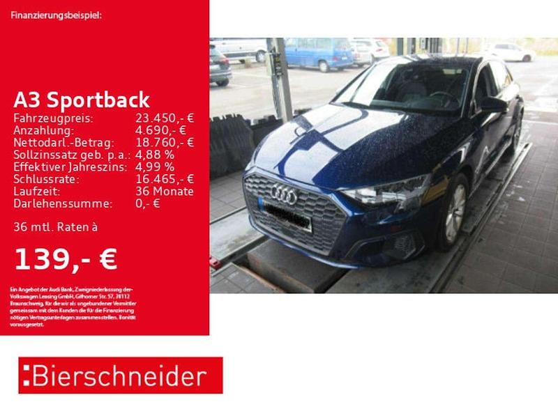Navarrablau metallic Gebraucht 2023 Audi A3 Basis Limousine | 23.450 € (Fairer Preis) - Bild 1/3