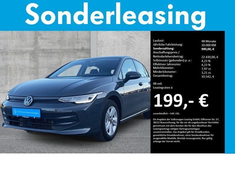 Delfingrau metallic Gebraucht 2024 VW Golf VIII Life Limousine | 22.920 € (Guter Preis) - Bild 1/4