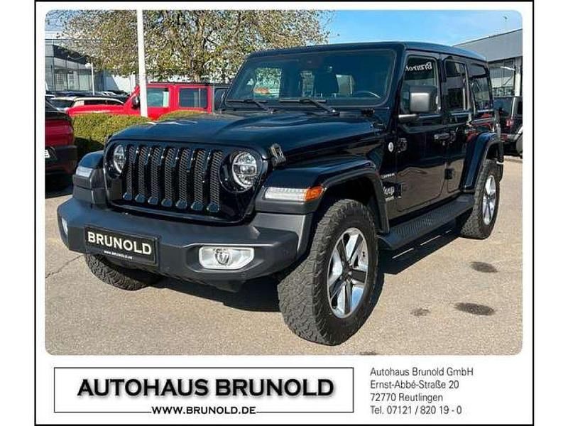 Black (metallic) Gebraucht 2021 Jeep Wrangler Unlimited Sahara SUV | 46.900 € (Fairer Preis) - Bild 1/4