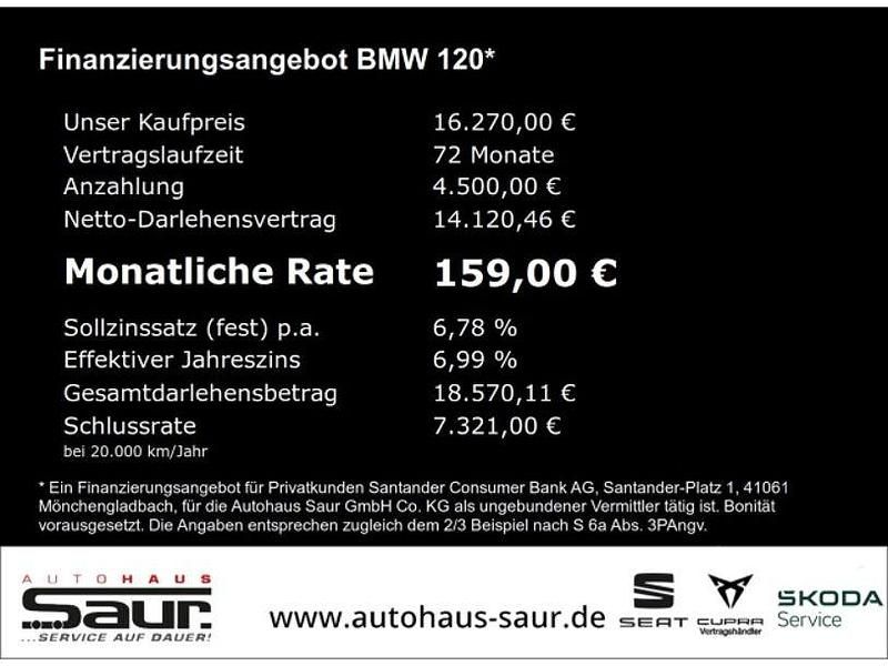 Gebraucht BMW 120 Advantage 190 PS (139 kW) 2017 Schwarz Kleinwagen
