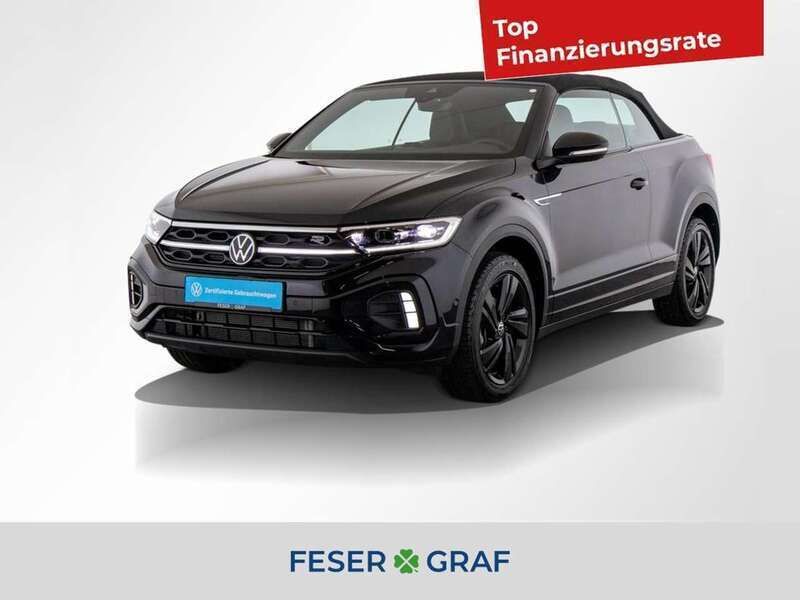 Deep black perleffekt schwarz Gebraucht 2024 VW T-Roc Cabriolet R-line Cabrio | 33.440 € (Guter Preis) - Bild 1/1