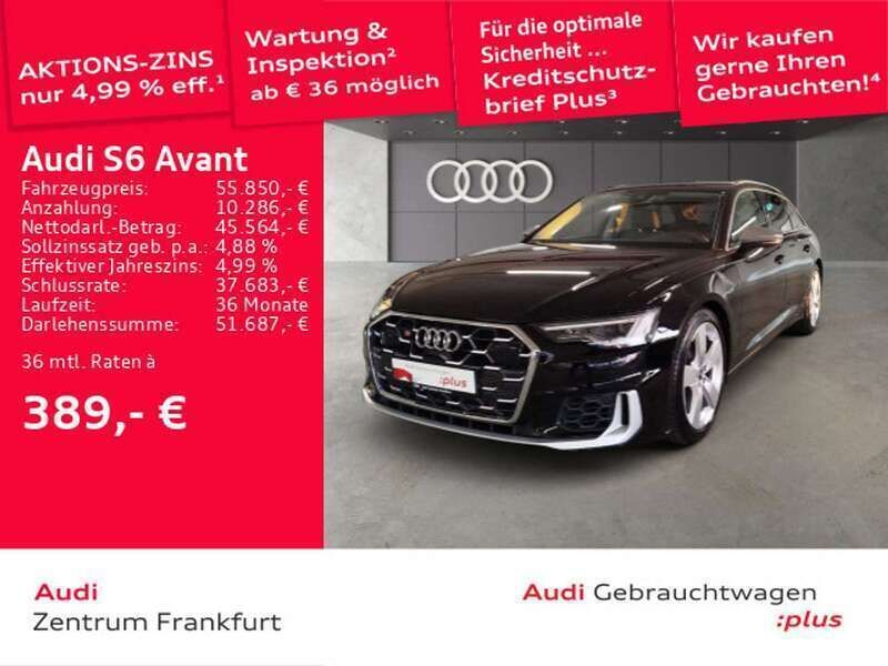 Brillantschwarz/brillantschwar Gebraucht 2023 Audi S6 Ambiente Kombi | 55.850 € - Bild 1/3