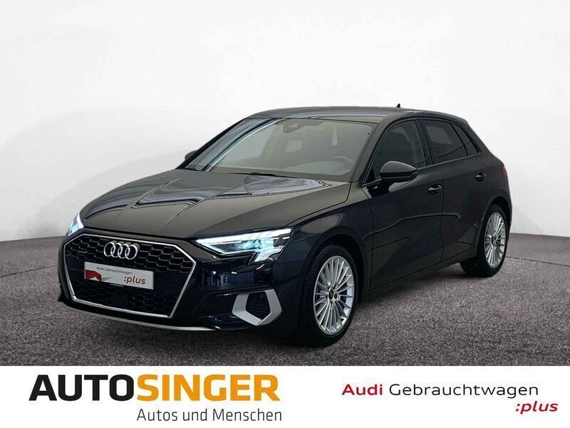 Mythosschwarz metallic Gebraucht 2023 Audi A3 Sportback Advanced Plus Limousine | 38.420 € (Teuer) - Bild 1/4