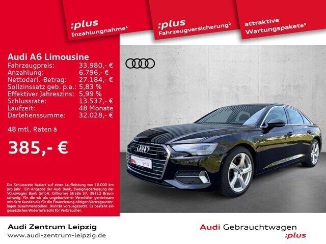 Brillantschwarz Gebraucht 2022 Audi A6 Sport Limousine | 33.330 € (Superpreis) - Bild 1/3