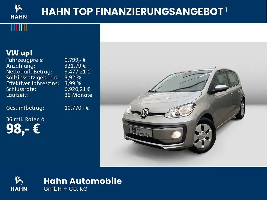 Gebraucht VW up! move up! 65 PS (47 kW) 2021 Tungsten silver metallic Kleinwagen