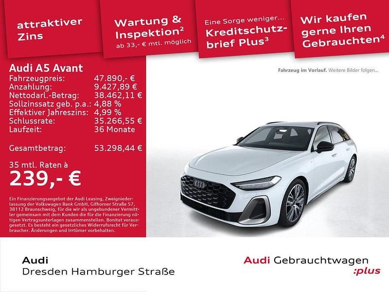 Gletscherweiß metallic Gebraucht 2025 Audi A5 S-Line Coupé | 47.890 € (Fairer Preis) - Bild 1/3