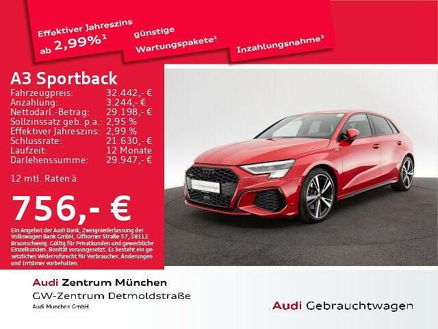 Rot Gebraucht 2022 Audi A3 S-Line Limousine | 32.442 € (Teuer) - Bild 1/1