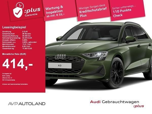 Grün (distriktgrün) Gebraucht 2024 Audi A3 Sportback Ambiente Kleinwagen | 34.969 € (Fairer Preis) - Bild 1/4