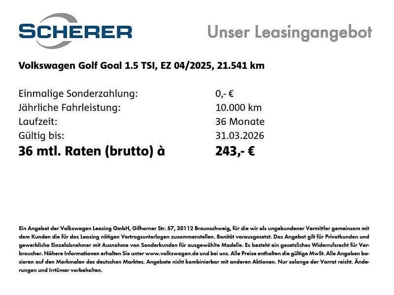 Grenadillschwarz metallic Gebraucht 2025 VW Golf Goal Limousine | 24.590 € (Guter Preis) - Bild 1/1