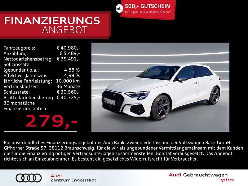 Ibisweiß Gebraucht 2024 Audi S3 Basis Limousine | 39.890 € (Guter Preis) - Bild 1/2