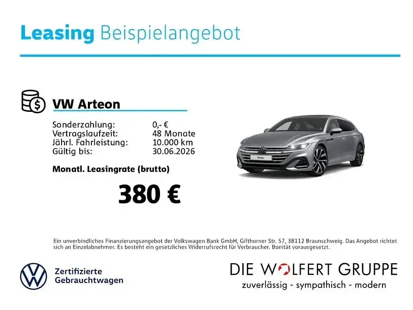 Gebraucht VW Arteon R-line 200 PS (147 kW) 2022 Pyritsilber metallic Kombi
