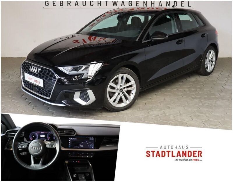 Schwarz Gebraucht 2022 Audi A3 Sportback Advanced Kleinwagen | 19.700 € (Guter Preis) - Bild 1/4