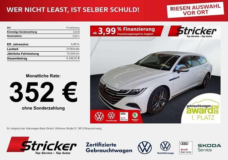 Oryxweiß perlmutteffekt Gebraucht 2024 VW Arteon Elegance Kombi | 31.474 € (Superpreis) - Bild 1/3