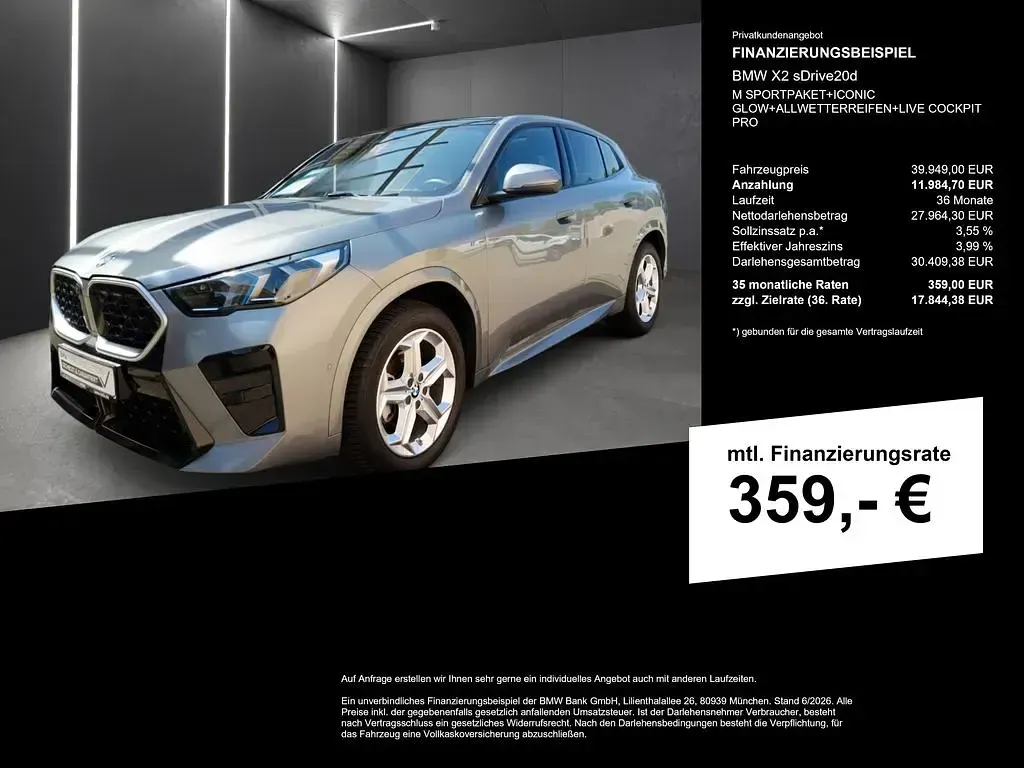 Gebraucht BMW X2 M Sport 163 PS (119 kW) 2025 Grau SUV